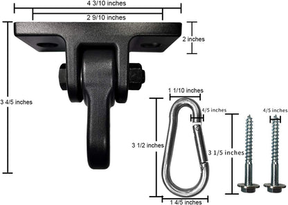 Heavy Duty Black Swing Hangers Screws Bolts Included Over 5000 lb Capacity Playground Porch Yoga Seat Trapeze Wooden Sets Indoor Outdoor 2 Pack