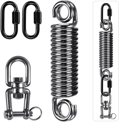 SELEWARE Heavy Bag Spring, Punching Bag Hanging Kit with Swivel & 2 Carabiners, 360 Rotational Hanging Accessory for Boxing Bag