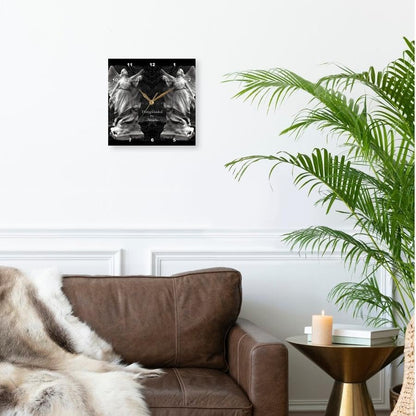 3dRose Wall Clock Silent - 15 inch - Two Protecting Angels Standing Side by Side - WhiteOak Art Designs Angel Prints