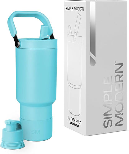 Simple Modern Trek Pivot | 30oz Flip Straw Tumbler with Handle | Water Bottle & Boot | Interchangeable Straw & Chug Lids | Insulated Stainless Steel Jug | Gym Sports Outdoors | Nantucket Tides
