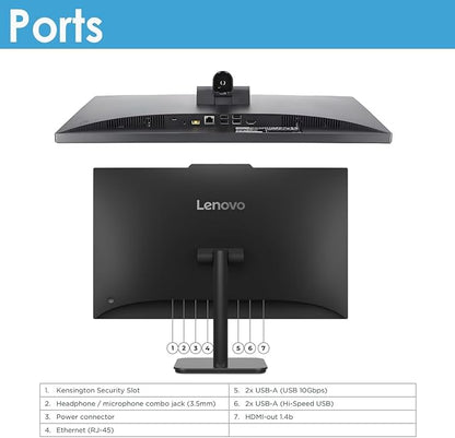 Lenovo A100 24" IPS FHD All in One Desktop Computer | Intel Core i3-N305 CPU (8 Cores) | 16GB RAM, 512GB PCIe SSD | WiFi 6, Bluetooth 5.2, HDMI | Windows 11 | Cloud Grey | UHD Graphics