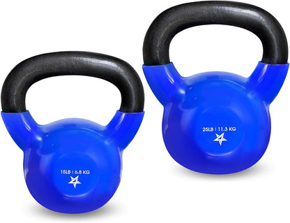 Yes4All Kettlebell Set Vinyl Coated Weights Combo for Full Body Workout Equipment Push up, Grip Strength Training, Dumbbell Weights Exercises