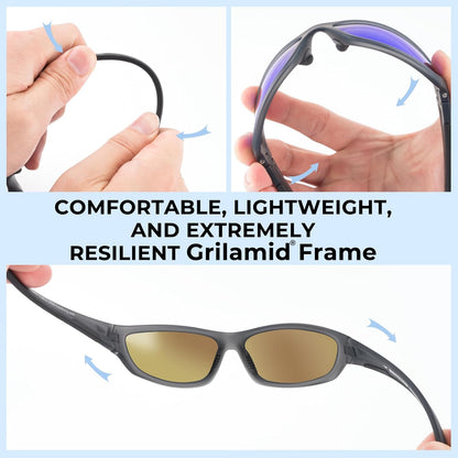 KastKing Hiwassee Polarized Sport Sunglasses for Men and Women, Wrap Sunglasses for Fishing Cycling and Running,UV Protection