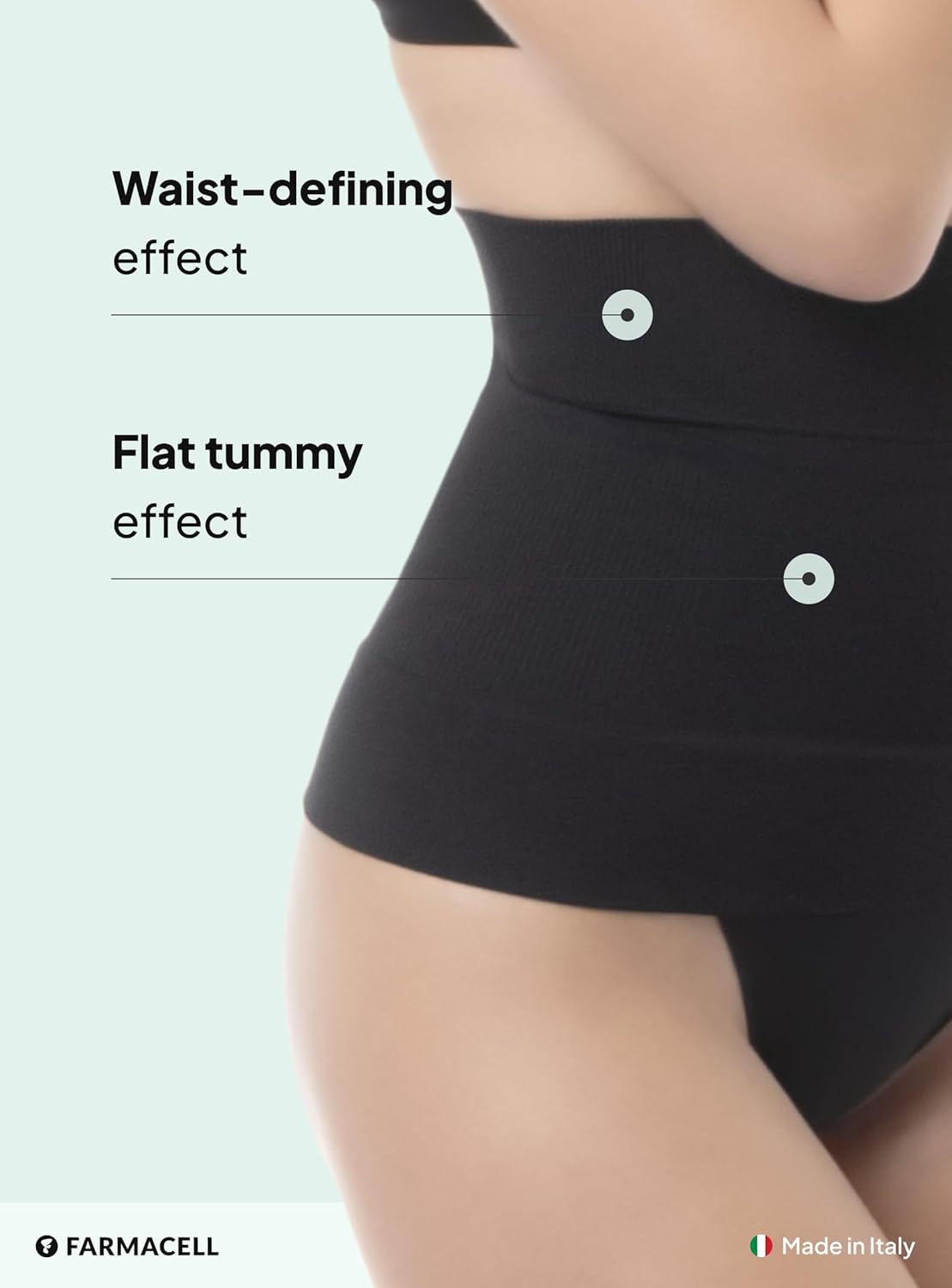 Farmacell Waist Trainer for Women 605 Made in Italy - Seamless Shapewear Tummy Control - Slimming Corset Shapewear