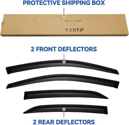 Window Visors Rain Guards for Toyota Corolla 2009-2013, Out-Channel Window Vent Wind Deflectors Visors Shades for 09-13 Corolla
