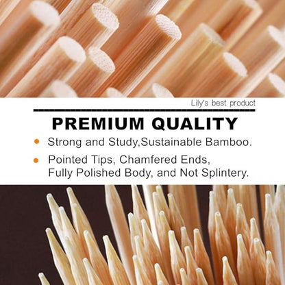 10" Natural Bamboo Skewers for BBQ，Appetiser，Fruit，Cocktail，Kabob，Chocolate Fountain，Grilling，Barbecue，Kitchen，Crafting and Party. Φ=4mm, More Size Choices 6"/8"/12"/14"/16"/17.5"/30"/36"(1000 PCS)