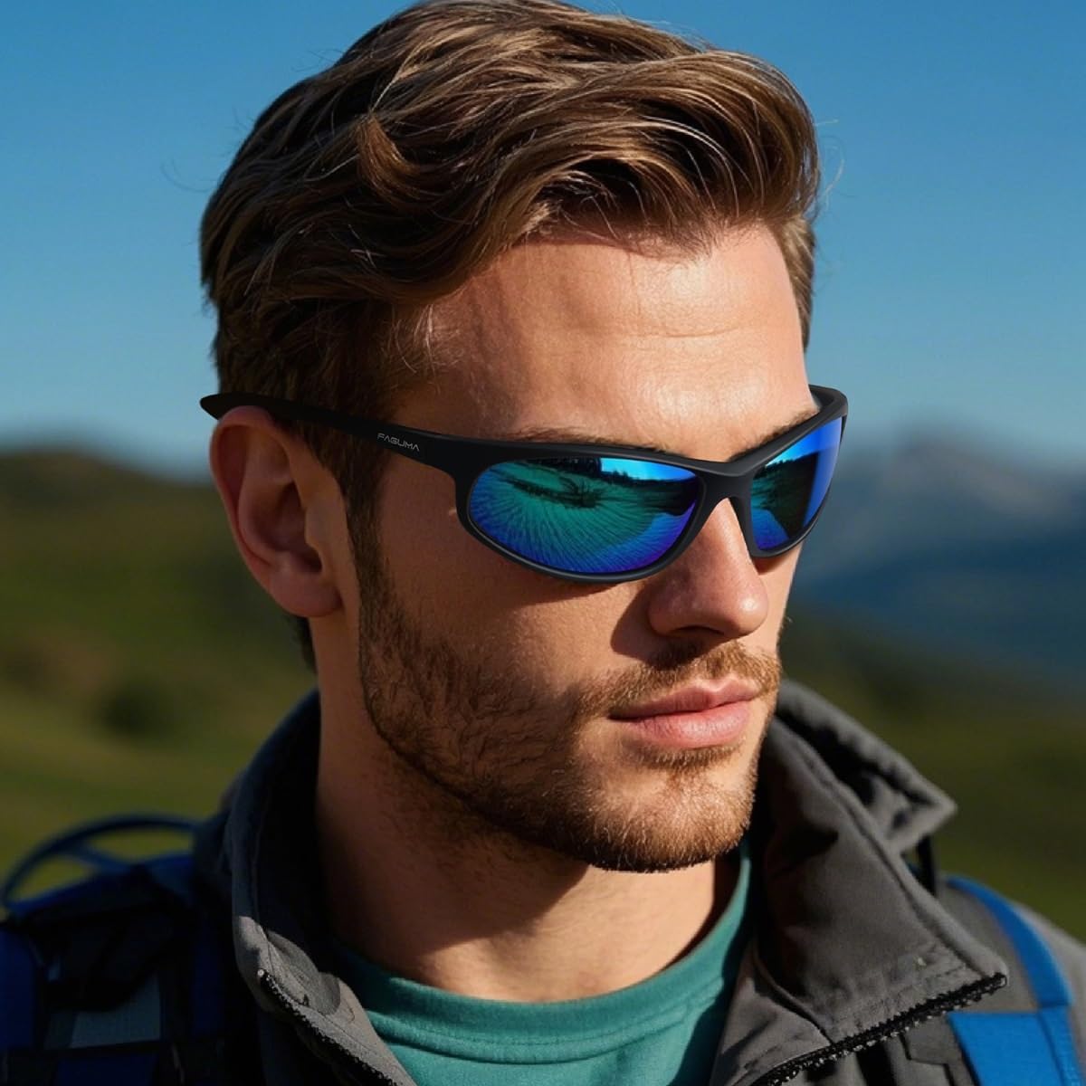 FAGUMA Polarized Sports Sunglasses For Men Cycling Driving Fishing UV400 Protection