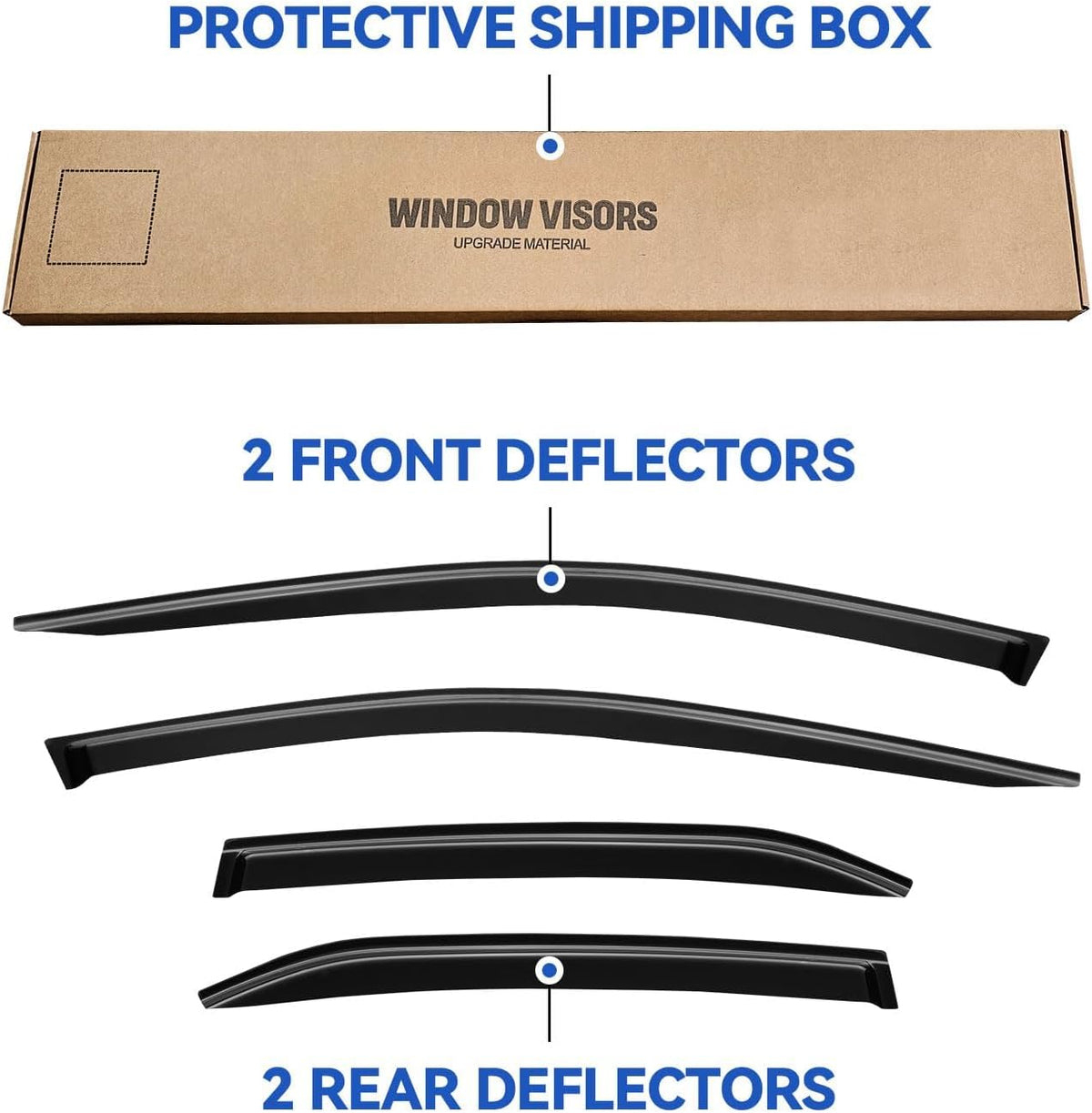Window Visors Rain Guards for 2018-2024 Toyota Camry, Out-Channel Window Vent Wind Deflectors Visors Shades for Camry 18-24
