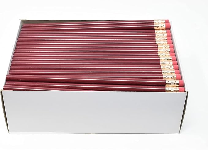 Pencil Guy Blank Round Pencils, Burgundy, 144 to a box