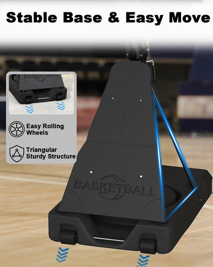Basketball Hoop Outdoor with 44/54 Inch Shatterproof Backboard, 5.25-10FT Height Portable Basketball Hoop with Sandbag, Adjustable Basketball Goal System