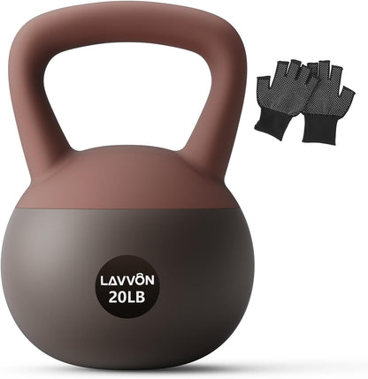 Soft Kettlebell - Cushioned Impact-Resistant Base and Anti-Slip, Kettle bell Anti-Slip Grip Weight for Home Workouts, Safe Strength Training Kettlebells Sets for Women & Men, With Non-slip Gloves