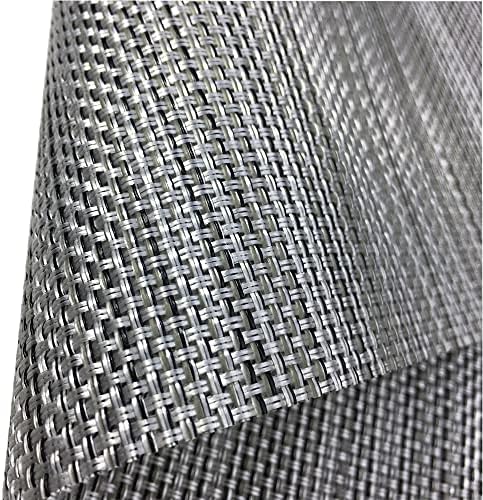 WAZAIGUR Placemats Crisscross Woven Vinyl Place Mats Set of 4 Silver&Black