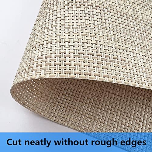 WAZAIGUR Placemats Crisscross Woven Vinyl Place Mats Set of 4 Beige