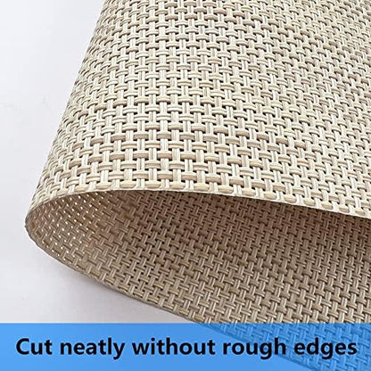 WAZAIGUR Placemats Crisscross Woven Vinyl Place Mats Set of 4 Beige