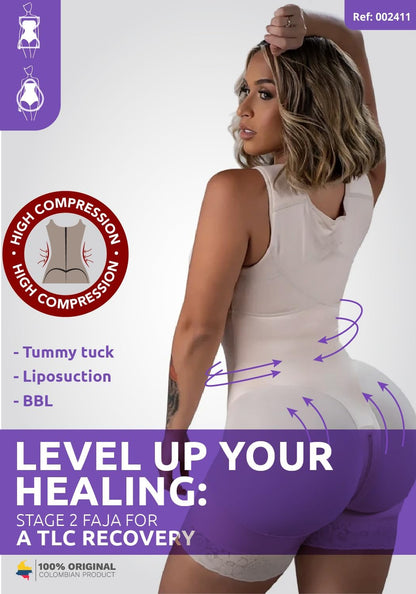 Snatched Body - Women's Stage 2 Faja Colombians with Bra Shapewear - BBL Post Surgery Garment - Reductoras Moldeadoras