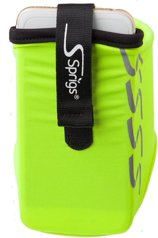 Sprigs Phone Armband Sleeve for iPhone 14, 13, 12, 11, X Galaxy Z, S22, S21, S20 Google Pixel 7, 6, 5. The Lightest & Most Comfortable Running Armband, Stretches to Fit All Phones with Case for Women & Men