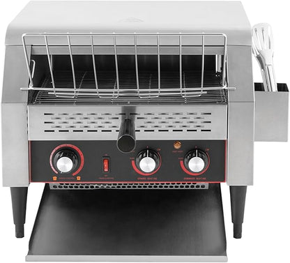 Commercial Conveyor Toaster 450 Slices/Hour 2400W Heavy Duty Industrial Stainless Steel Electric Restaurant Commercial Toaster with Handle&Double Heating Tubes for Home Restaurants