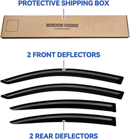 Window Visors Rain Guards Shield for 2004-2009 Mazda 3 Sedan, Out-Channel Window Vent Wind Deflectors Visors Shades for 04-09 Mazda 3 (Not for Mazda 3 Hatchback)