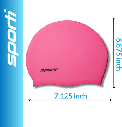 Sporti Silicone Swim Cap for Kids, Unisex Youth Swimming Cap, Protection Bathing Caps for Your Children, Aged 2-10