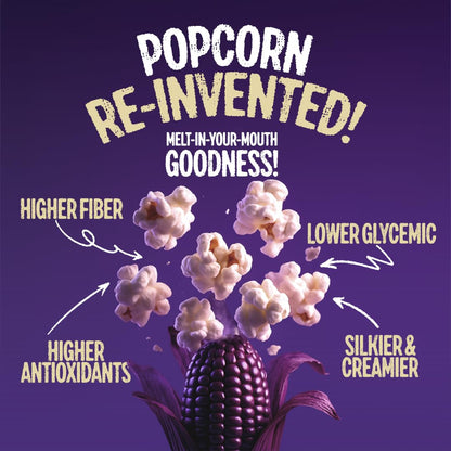 Purplesful Purple Corn Popcorn, Silkier, Creamier & Healthy Popcorn, Vegan-Friendly, Non-GMO, Flavorful Popped Corn Gourmet Snack, Variety, Big Bulk Pack - 4.8 Oz Per Pack (Pack of 3)