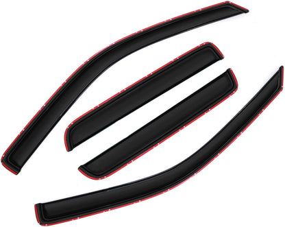 Window Visors Compatible with 2004-2012 Chevy Colorado/GMC Canyon Crew Cab Outside Wind Deflectors Sun Rain Guards 4pcs 94133