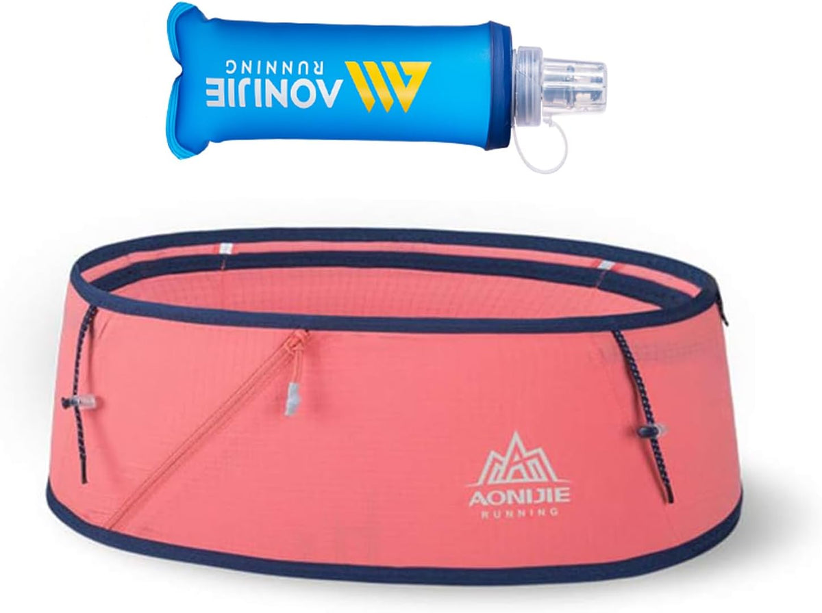 AONIJIE Lovtour Running Belt Waist Pack, Flip Waist Belt,with 250ml Soft Water Bottle Free and Lightweight for Marathon Climbing Jogging Cycling Workout Fitness Mobile Phone Holder
