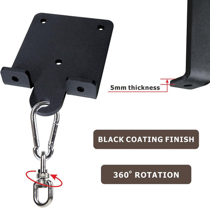 Heavy Punching Boxing Bag Hanger - Heavy Duty Bag Hanger Bracket,360° Rotation Wall Ceiling Mount Wood Beam Hook for Boxing Muay Thai Training,Aerial Yoga Swing & Hammock