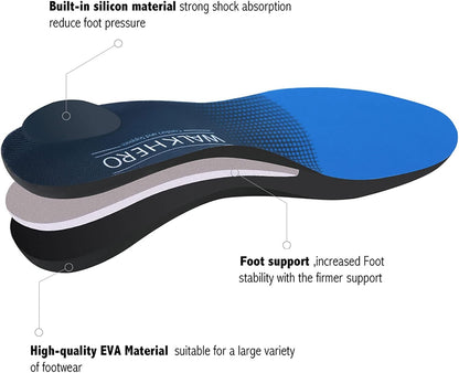 Inserts Relieve Plantar Fasciitis - Flat Feet Insoles Arch Supports, Orthotic Insoles for Foot Pain Arch Pain Reduce Muscle Fatigue Absorb Shock (Mens 4-4 1/2 | Womens 6-6 1/2)