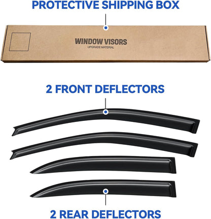Window Visors Rain Guards Shield for 2003-2008 Toyota Corolla, Out-Channel Window Vent Wind Deflectors Visors Shades for 03-08 Corolla