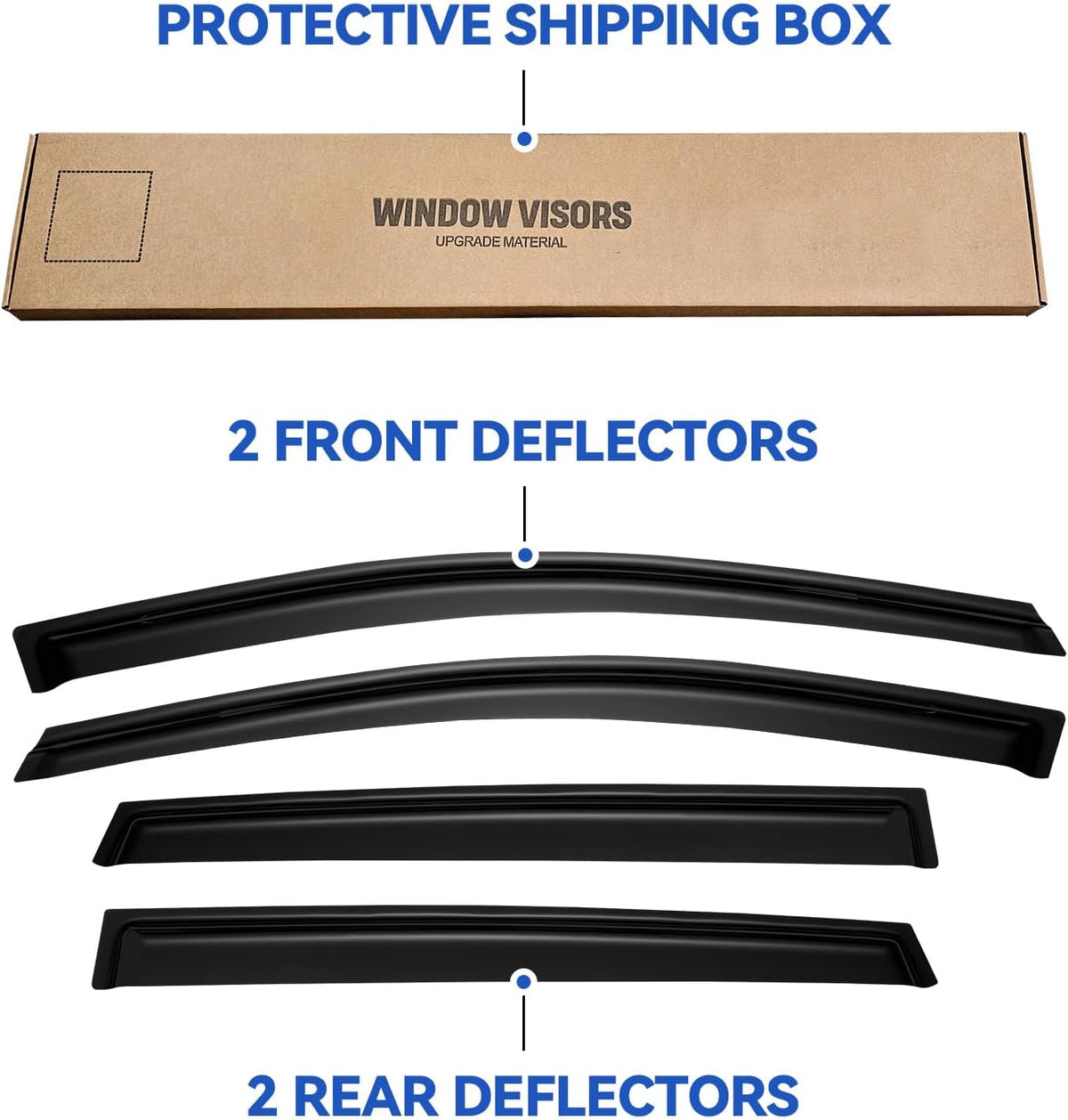 Window Visors Rain Guards Shield for 2013 2014 2015 2016 2017 2018 2019 Ford Escape, Out-Channel Window Vent Wind Deflectors Visors Shades for 13-19 Escape
