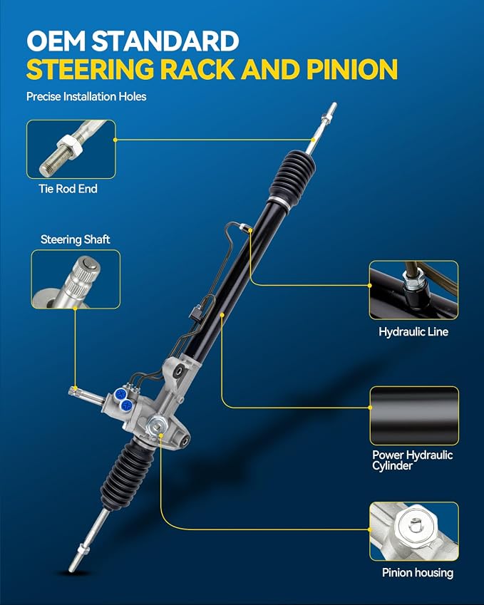 PHILTOP Power Steering Rack and Pinion Assembly for 1996-2000 Civic(Exc.Si) | Replace No.53601S04A51, 53601S04A54, 53010S04000, 53010S04J51, 53601S04A53, 261769