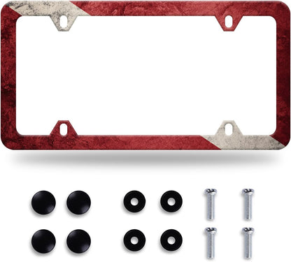 Vintage Dive Down Flag License Plate Diving Flag License Plate Stainless Steel Parts Funny License Plate Decorative with Screws Size 12.3" x 6.3" for Women Men