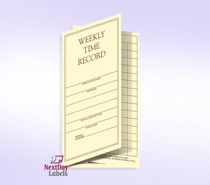 NextDayLabels Weekly Employee Pocket Size Time Cards, Made in the USA
