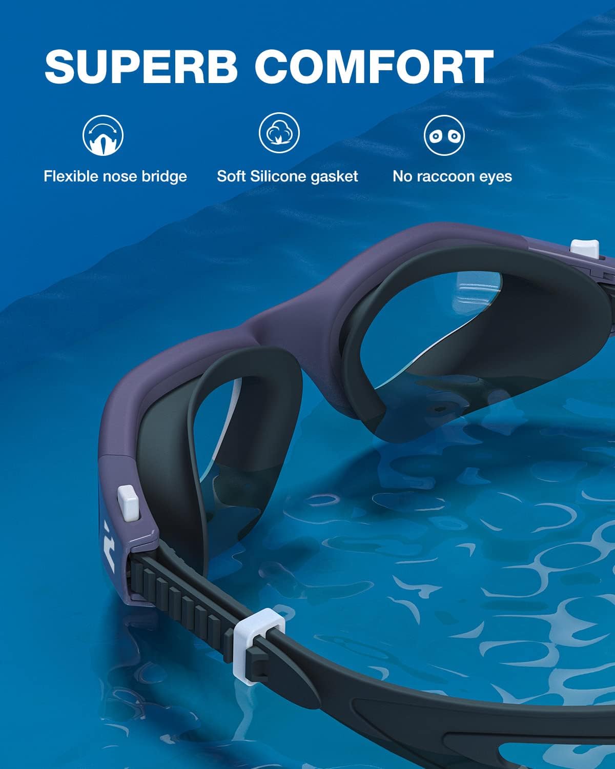 ZIONOR Swim Goggles, G1 SE Swimming Goggles Anti-fog for Adult Men Women