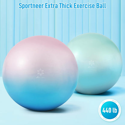 Sportneer Extra Thick Exercise Ball - 25.6''Yoga Ball with Quick Pump - Anti-Burst and Slip Resistant Fitness Ball Chair for Pregnancy and Physical Therapy