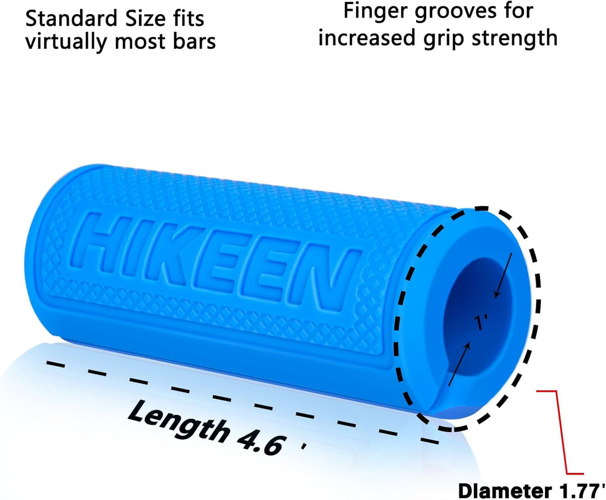 Hikeen Thick Bar Dumbbell Grips,Non Slip Hard Rubber Barbell Grips,Grips for Weight Lifting, Muscle Building-1.77", 2", 2.25" & 2.75" Outer Diameter
