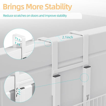 6 Tier Over the Door Pantry Organizer, Foldable Metal Over the Door Hanging Spice Rack with 6 Baskets, Adjustable Hanging Storage Rack for Kitchen, Bedroom, Laundry Room, Bathroom Essentials, White