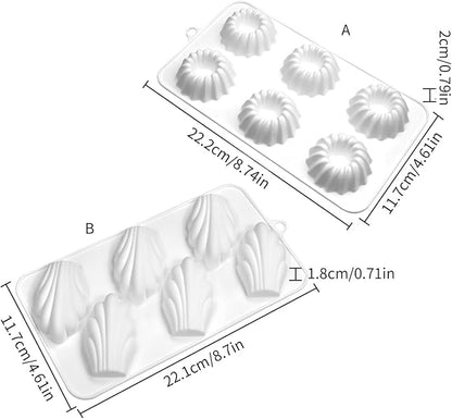 White Savarin Shaped Silicone Mold Fondant Chocolate DIY Mousse Cake Mold Baking Decorating DIY Supplies Cake Silicone Mold Dessert Pastry and Baking Molds