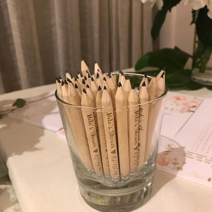 Personalized Name Pencils,Bridal Shower Pencils for Games, mini Pencils with Eraser, Personalized Golf Pencils, Half Pencils with Eraser, Wedding Favors for Guests Bulk (10 PCS)