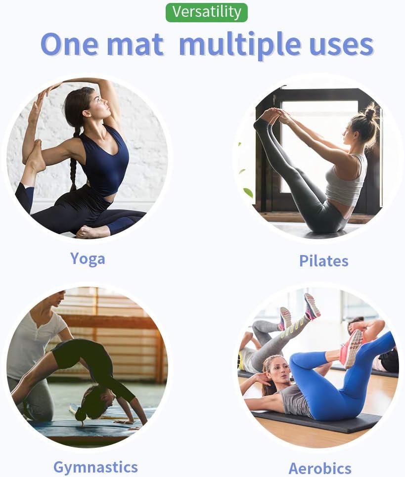 Gymnastics Tumbling Mats Portable Gymnastics Mat Foldable Tumbling Mat 2'x6'/4'x8' PU Leather Exercise Mat Yoga Mat with Carrying Handles for home Workout outdoor Yoga Gymnastics