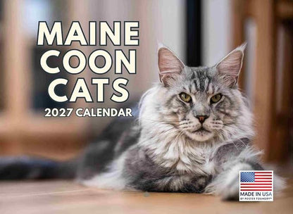 Maine Coon Cat Calendar 2027 Monthly Wall Calender 12 Month
