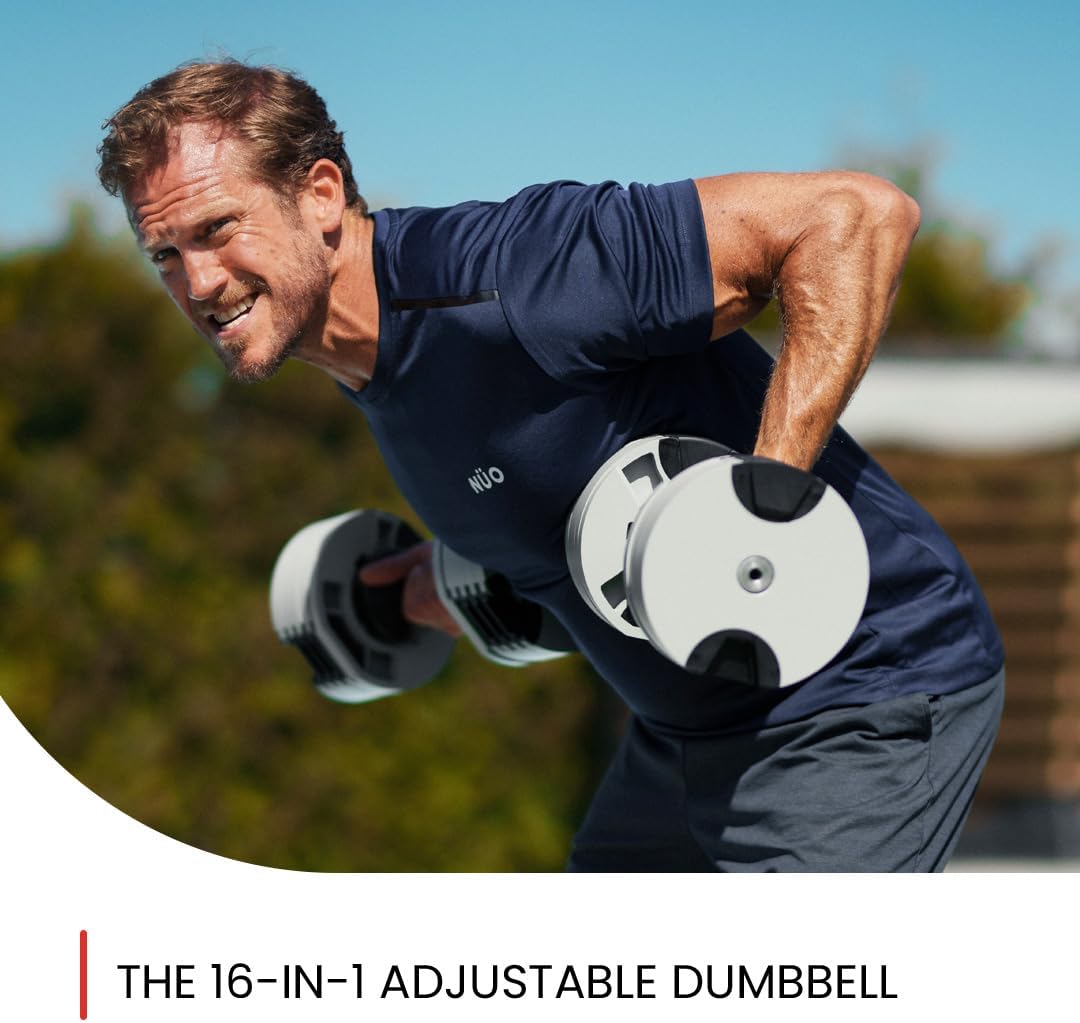 NUOBELL Adjustable Dumbbells 5-80 lbs: Replace 16 Sets, Ideal for Home Gym Weight Bench & Press