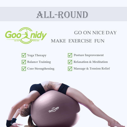 Soft Exercise ball, Anti-Burst Yoga Ball Chair Supports 2200lbs, Workout Equipment w/ Pump for Women Pregnancy, Medicine, Birthing, Physical Therapy, Stability, Excersing, Birth, Swiss, Fitness, Gym