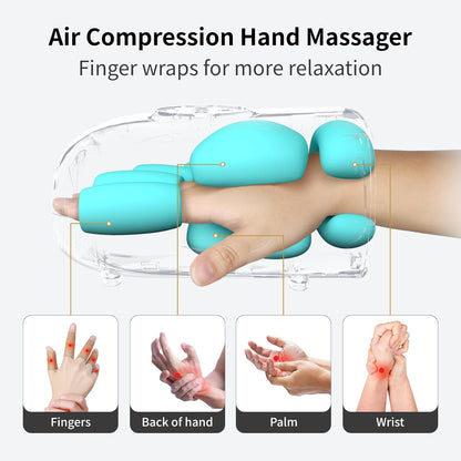FIT KING Hand Massager, Finger Wrapped Design for More Relaxation, Large Space for Both Men and Women, Ideal Gift (Blue)