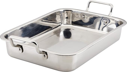 Farberware Classic Traditions Stainless Steel Roaster/Roasting Pan with Rack, 17 Inch x 12.25 Inch