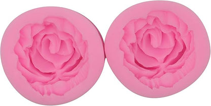 2 Piece 3d Flower Bloom Rose Shape Silicone Molds for Cupcake Dessert Chocolate Jelly Cookie Decor, Jewelry, Pastry, Chocolate,Handmade Soap Mould Candy Making