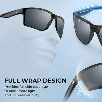 KastKing Osage Polarized Sport Sunglasses for Men and Women, Ideal for Driving Fishing Cycling Running, UV Protection