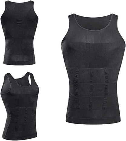 GKVK Mens Slimming Body Shaper Vest Shirt Abs Abdomen Slim