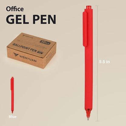 WY WENYUAN 30 Pack Red Click Ballpoint Pens, 1.0mm Medium Point