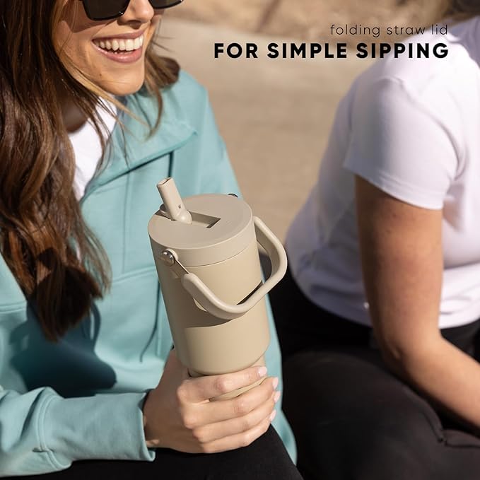 Simple Modern Trek Pivot | 30oz Flip Straw Tumbler with Handle | Water Bottle & Boot | Interchangeable Straw & Chug Lids | Insulated Stainless Steel Jug | Gym Sports Outdoors | Ice Gray
